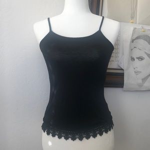 Essential black tank with lace trim
